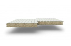 Сэндвич-панели стеновые с наполнителем из минеральной ваты толщиной 100 мм, Ширина-1000 мм, Полиэстер RAL9002