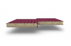 Сэндвич-панели стеновые с наполнителем из минеральной ваты толщиной 120 мм, Ширина-1000 мм, Полиэстер RAL3005
