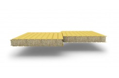 Сэндвич-панели стеновые с наполнителем из минеральной ваты толщиной 150 мм, Ширина-1190 мм, Полиэстер RAL1018