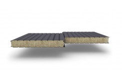 Сэндвич-панели стеновые с наполнителем из минеральной ваты толщиной 150 мм, Ширина-1160 мм, Полиэстер RAL7024