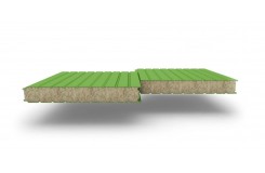 Сэндвич-панели стеновые с наполнителем из минеральной ваты толщиной 180 мм, Ширина- 1000 мм, Полиэстер RAL6018
