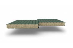 Сэндвич-панели стеновые с наполнителем из минеральной ваты толщиной 50 мм, Ширина-1000 мм, Полиэстер RAL6005