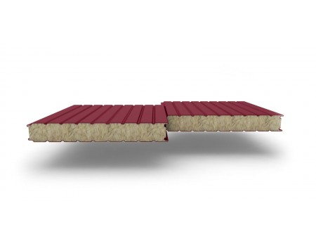 Сэндвич-панели стеновые с наполнителем из минеральной ваты толщиной 60 мм, Ширина-1000 мм, Полиэстер RAL3011