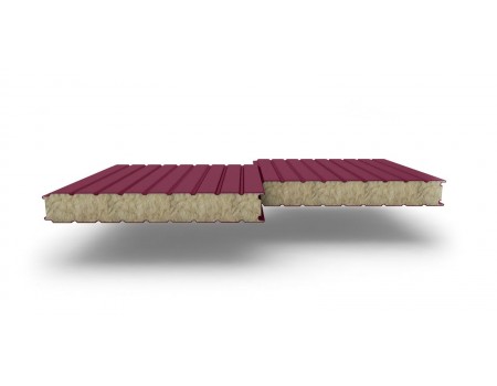 Сэндвич-панели стеновые с наполнителем из минеральной ваты толщиной 80 мм, Ширина-1160 мм, Полиэстер RAL3005