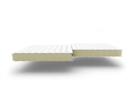 Сэндвич-панели стеновые с наполнителем из пенополиизоцианурата толщиной 100 мм, Ширина-1190 мм, Полиэстер RAL9003