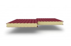 Сэндвич-панели стеновые с наполнителем из пенополиуретана толщиной 120 мм, Ширина-1190 мм, Полиэстер RAL3011