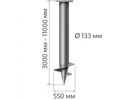 Винтовая свая 159 мм длина: 8500 мм