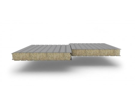 Сэндвич-панели стеновые с наполнителем из минеральной ваты толщиной 100 мм, Ширина-1160 мм, Полиэстер RAL7004