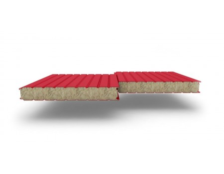 Сэндвич-панели стеновые с наполнителем из минеральной ваты толщиной 50 мм, Полиэстер RAL3020
