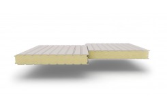 Сэндвич-панели стеновые с наполнителем из пенополиуретана толщиной 100 мм, Ширина-1000 мм, Полиэстер RAL7047