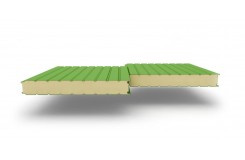Сэндвич-панели стеновые с наполнителем из пенополиуретана толщиной 200 мм, Ширина- 1160 мм, Полиэстер RAL6018