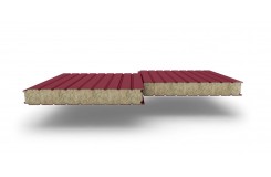 Сэндвич-панели стеновые с наполнителем из минеральной ваты толщиной 80 мм, Ширина-1160 мм, Полиэстер RAL3011