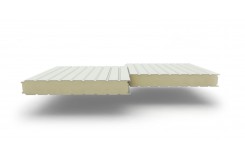 Сэндвич-панели стеновые с наполнителем из пенополиизоцианурата толщиной 120 мм, Ширина-1000 мм, Полиэстер RAL9002