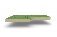 Сэндвич-панели стеновые с наполнителем из пенополиизоцианурата толщиной 80 мм, Ширина-1160 мм, Полиэстер RAL6002