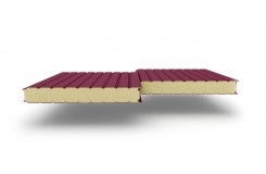 Сэндвич-панели стеновые с наполнителем из пенополиуретана толщиной 100 мм, Ширина-1190 мм, Полиэстер RAL3005