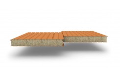 Сэндвич-панели стеновые с наполнителем из минеральной ваты толщиной 120 мм, Ширина-1000 мм, Полиэстер RAL2004