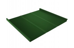 Фальц двойной стоячий Line 0,45 PE с пленкой на замках RAL 6002 лиственно-зеленый