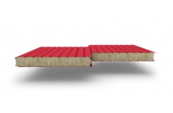 Сэндвич-панели стеновые с наполнителем из минеральной ваты толщиной 50 мм, Ширина-1000 мм, Полиэстер RAL3020