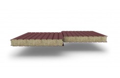 Сэндвич-панели стеновые с наполнителем из минеральной ваты толщиной 100 мм, Ширина-1160 мм, Полиэстер RAL3009