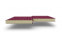 Сэндвич-панели стеновые с пир, толщиной 40 мм, Полиэстер RAL3005 темно-красный