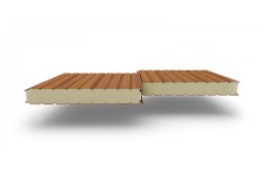Сэндвич-панели стеновые с ппу, толщиной 40 мм, ECOSTEEL-Орех